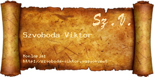 Szvoboda Viktor névjegykártya